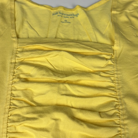 Soft Surroundings Missy T-Shirt Square Neckline Ruche Front Tee Size: XS - Picture 7 of 7